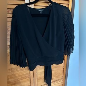 Express surplice tie-back blouse